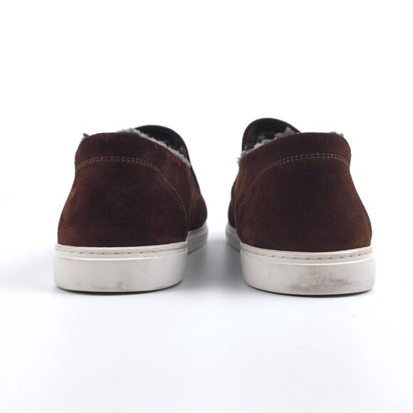 ALLEN EDMONDS Courtside Slip-on Sneaker Brown Suede Shearling Lined Old Money - Picture 6 of 8
